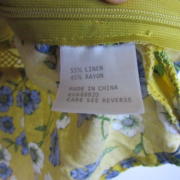 Cupcakes & Cashmere Yellow Floral Print Tank Top Linen Lace Women's Small - Picture 5 of 8